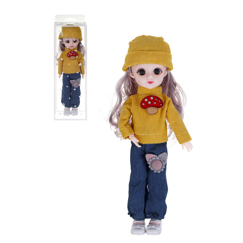 ИГРОЛЕНД Кукла шарнирная, 30 см, в ПВХ боксе, PVC, PP, 6,5х10х30 см,  4 дизайна - #1