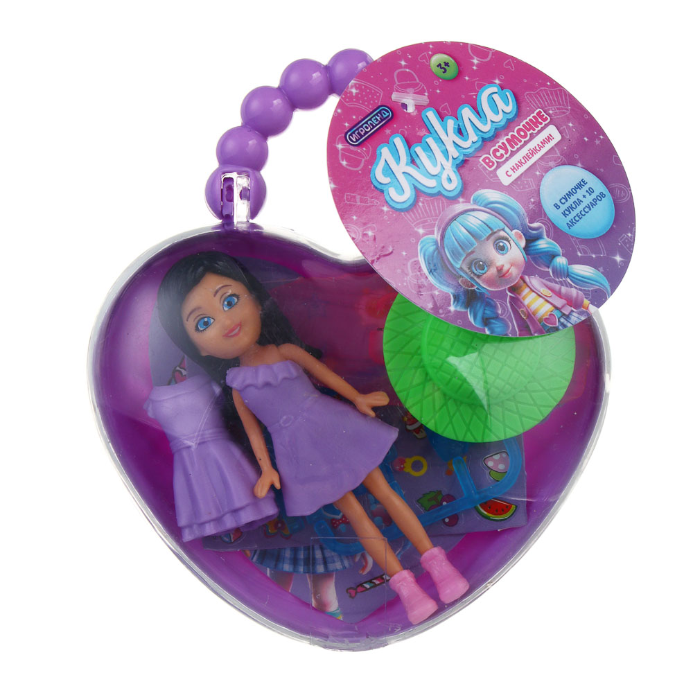 ИГРОЛЕНД Кукла 9 см в сумочке с акс., PP, PVC, ABS, 13х11 см, 4 дизайна - #4