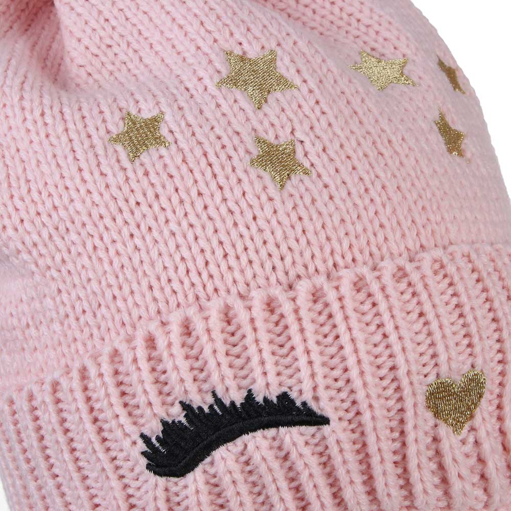 GALANTE Шапка бини детская на подкладе с вышивкой, р-р 52-54 , 3 цвета, СЗШ24-25 - #3