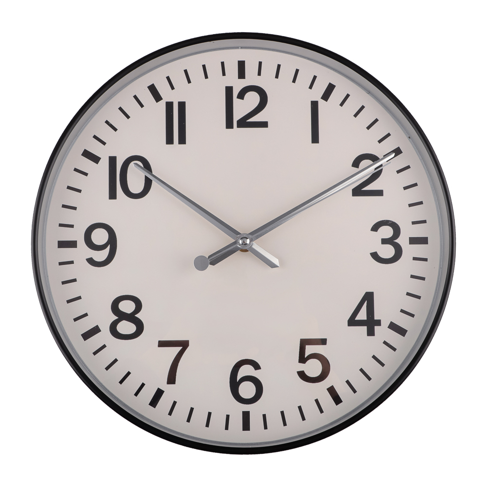 Часы настенные круглые, d30 см, 1xАА, пластик, цвет серебряный, арт08-17 - #1
