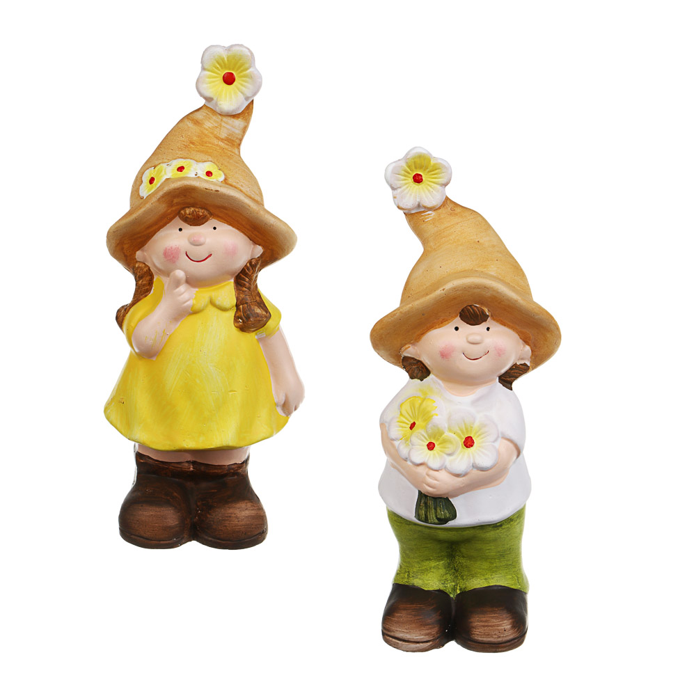 Фигурка садовая "Мальчик/Девочка" тм INBLOOM, 10x10x25см, глина - #1