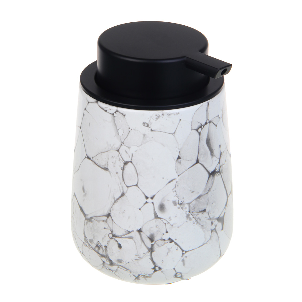 VETTA Дозатор для жидкого мыла, 320 мл, 13x9x9 см, керамика, "Космос", мрамор белый - #1