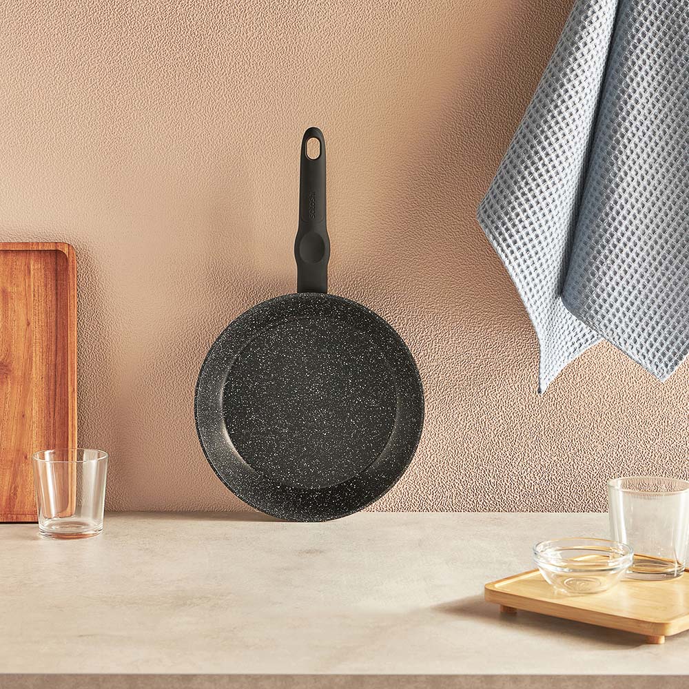 SATOSHI Стоун Сковорода литая d24см, антипригарное покрытие Мрамор, индукция - #9