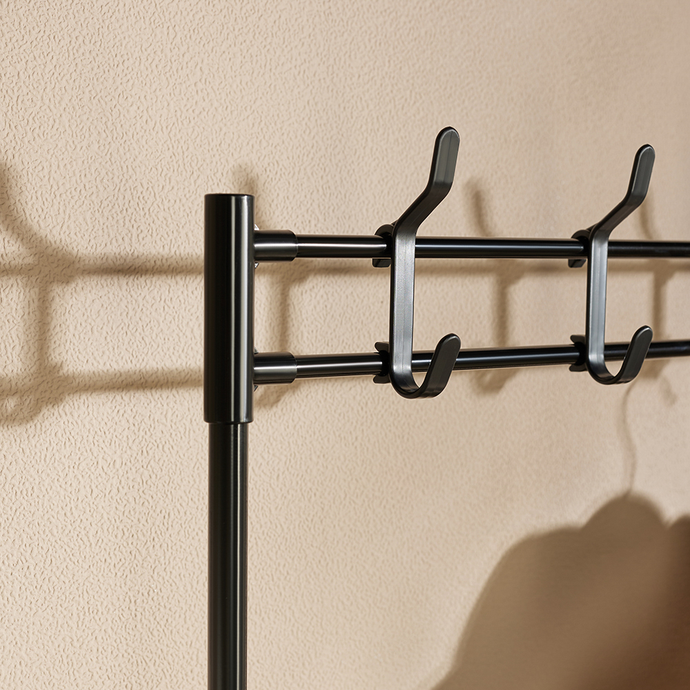 VETTA Напольная вешалка для одежды с этажеркой для обуви, 4 яруса, 60х30х155см, металл, пластик - #11