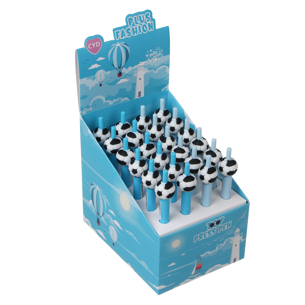 Ручка гелевая автоматическая синяя 0,5мм, "Футбол", 2 вида, шоу-бокс - #5