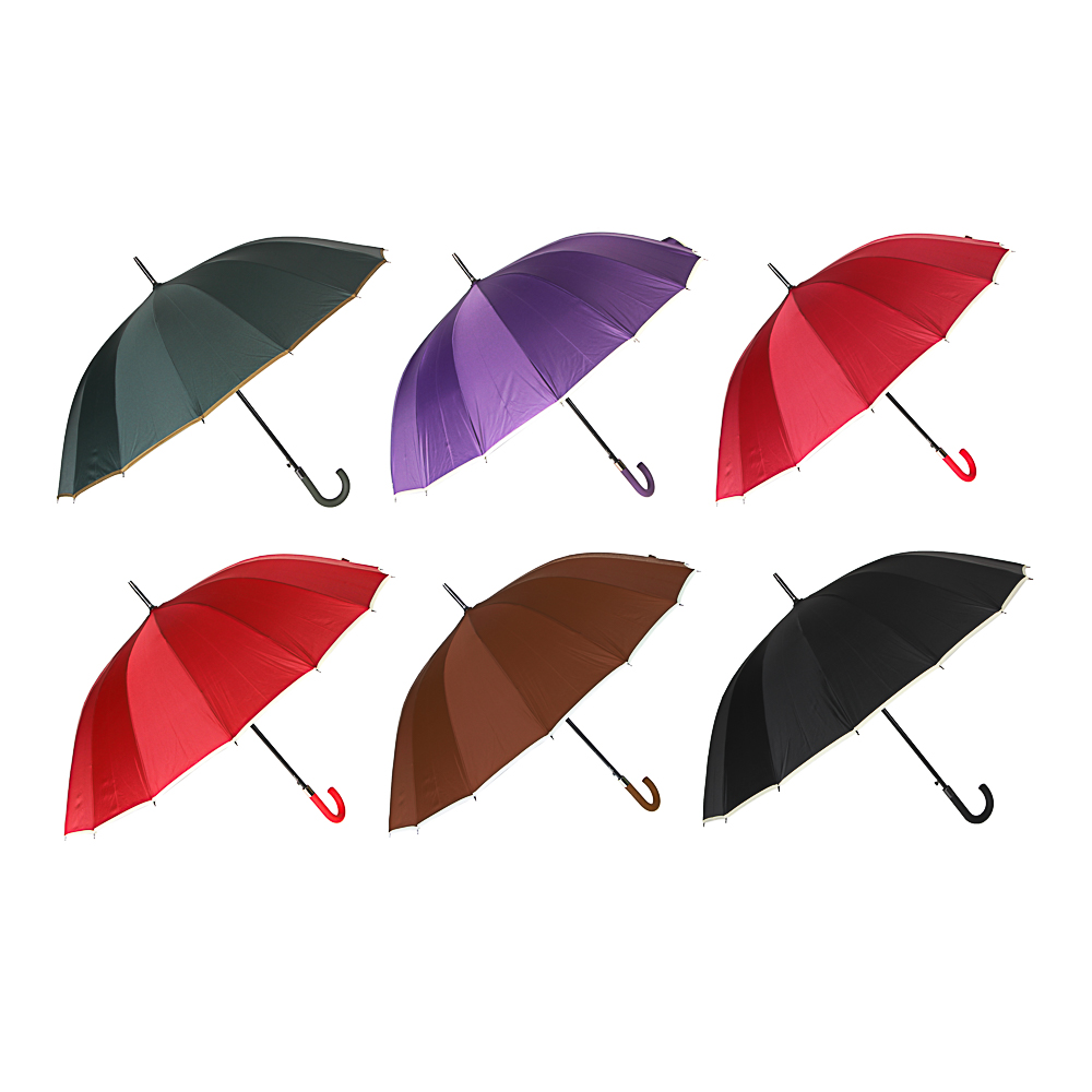 Зонт-трость женский, сплав, пластик, полиэстер, 65см, 16 спиц, 6 цветов - #4