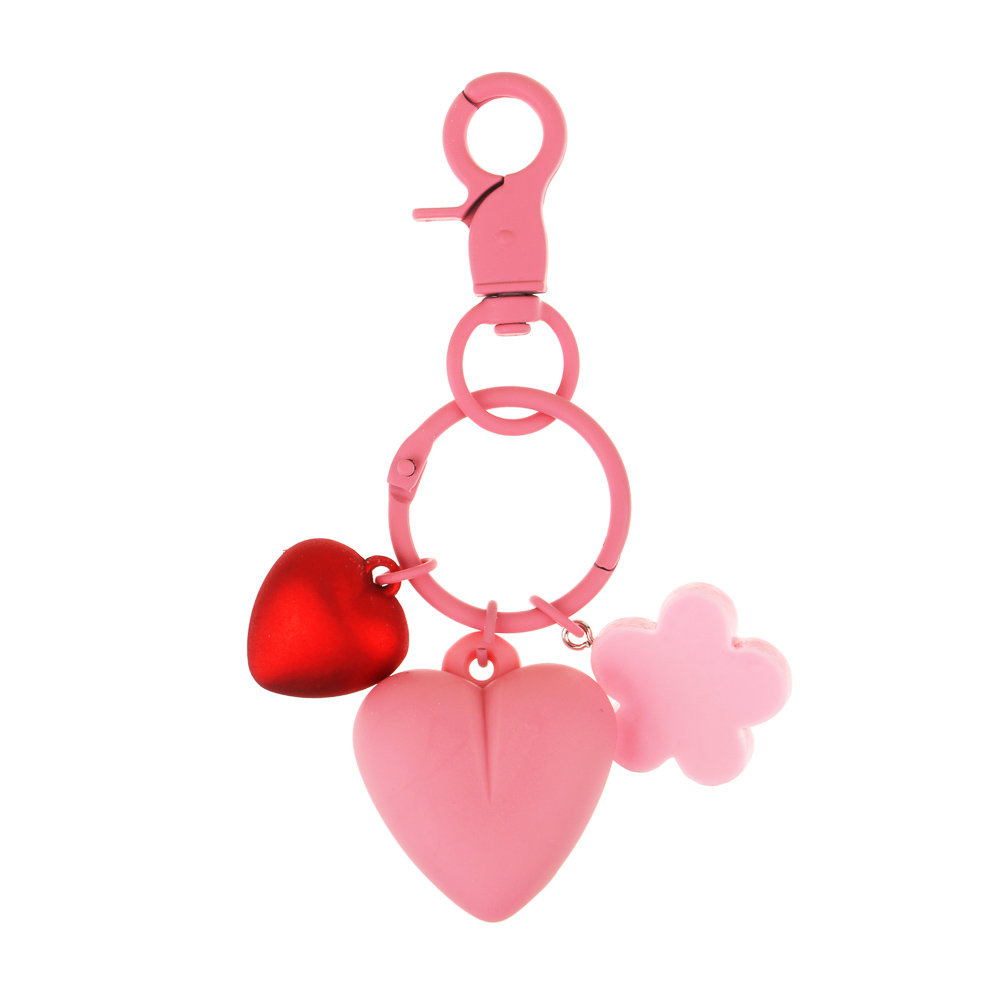 Брелок Сердечки, 8,5 см, ПВХ, цвет розовый - #3