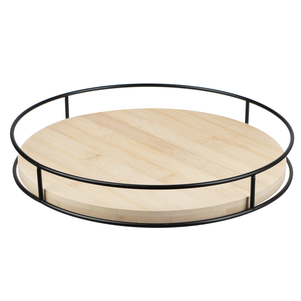Поднос сервировочный вращающийся с метал ручками тм Satoshi, 26x26x6см - #3