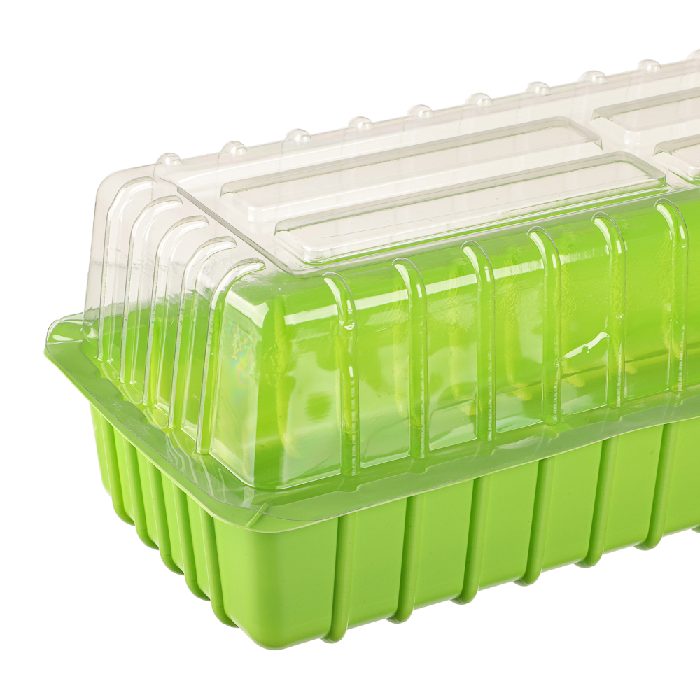 Минипарник с крышкой на 2 вставки (без вставок) дно крышка, 1шт, 39х16х6см полипропилен - #4