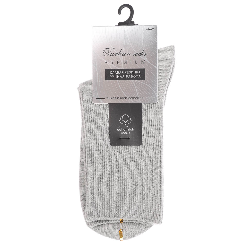 Носки мужские с ослаблен. резинкой, тм Turkan, р.41-47,90%хлопок,8%п/а,2%лайкра,цвета в ас-те,814 - #5