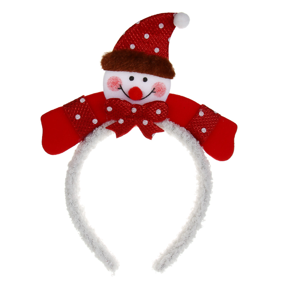 СНОУ БУМ Ободок с новогодними персонажами, диаметр 10,5см, полиэстер, пластик, 4 дизайна - #2