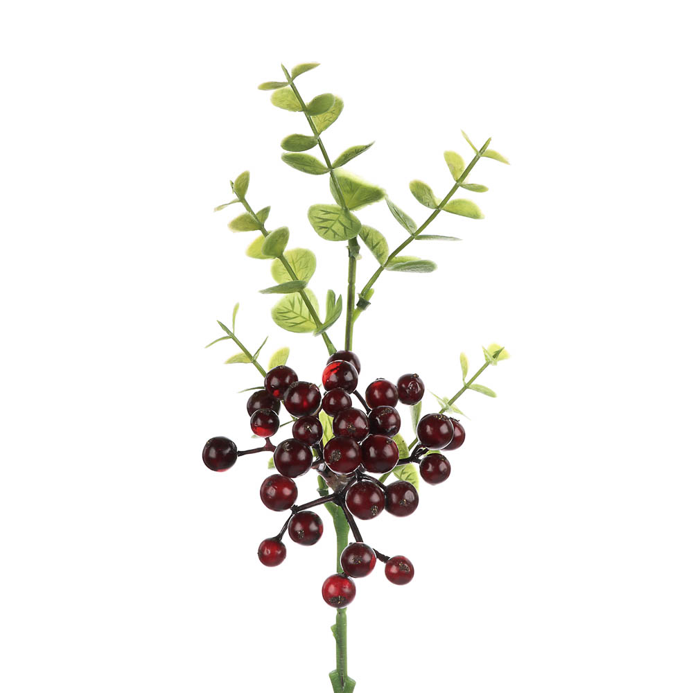 LADECOR Ветка с ягодами искусственная, 34 см, пластик, ткань - #3