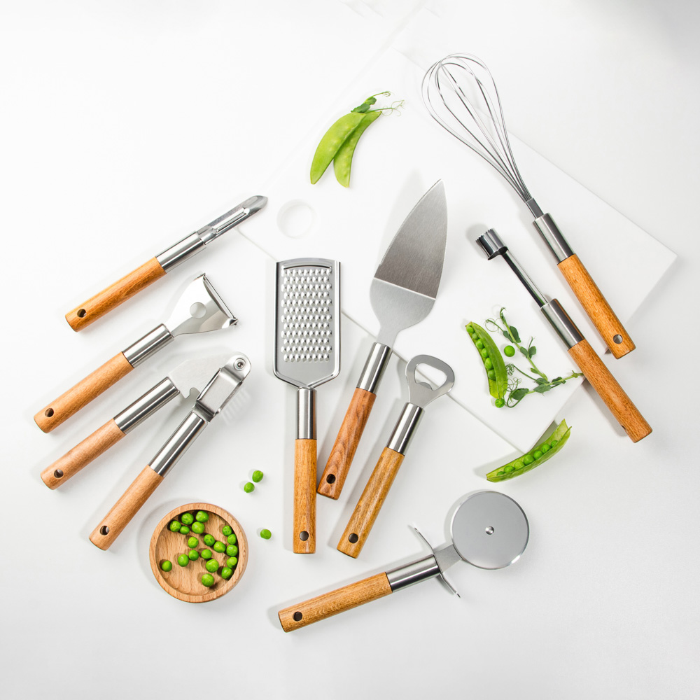 SATOSHI ЭКО Нож для пиццы, 21.5х6.5см, нерж. сталь, бук - #8