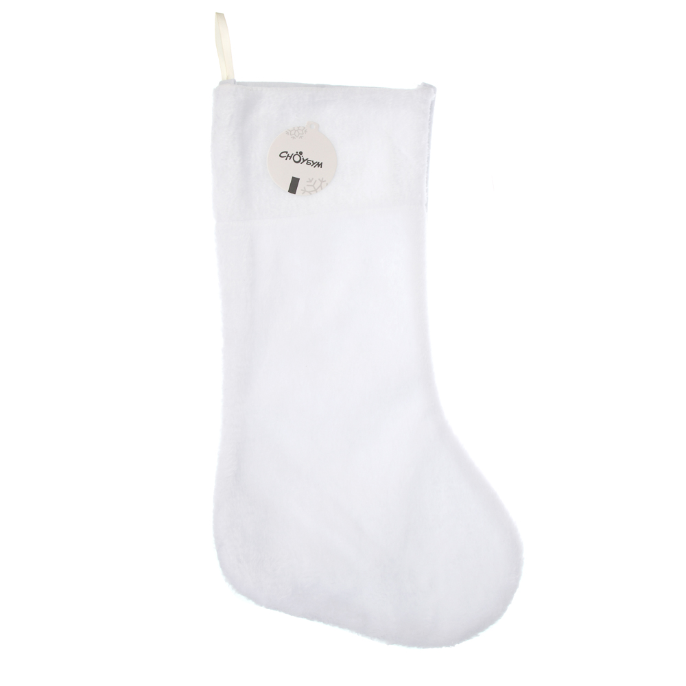 СНОУ БУМ Носок декоративный новогодний, 25x44см, полиэстер, белый - #6