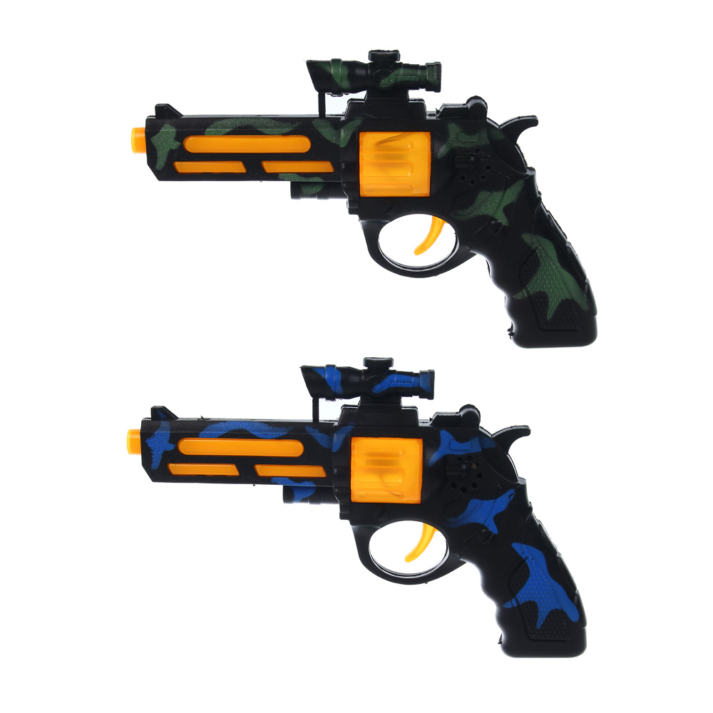 ИГРОЛЕНД Пистолет со звуковыми и световыми эффектами, 2хАА, PP, 26х18,5 см, 2 дизайна - #2