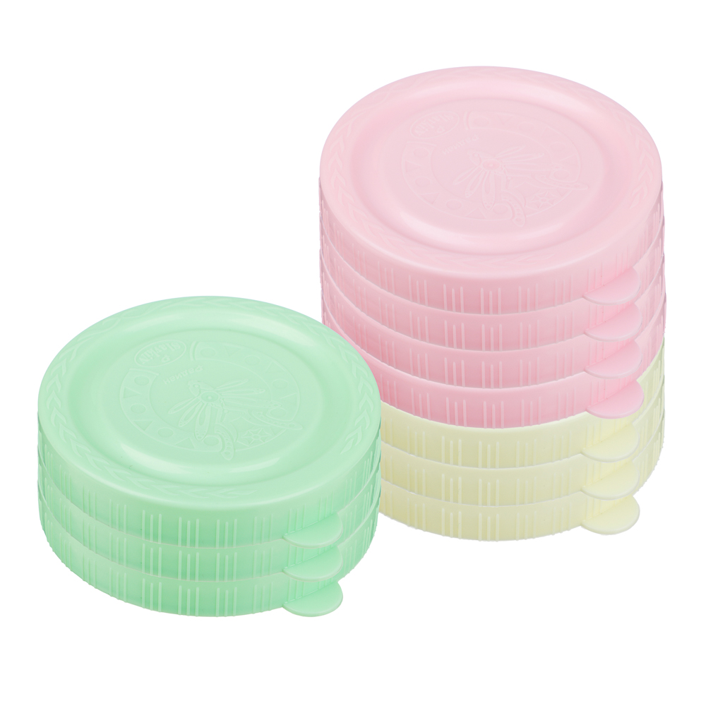 Набор "Холодных" крышек для закрывания банок 10шт полиэтиленовых цветных - #1