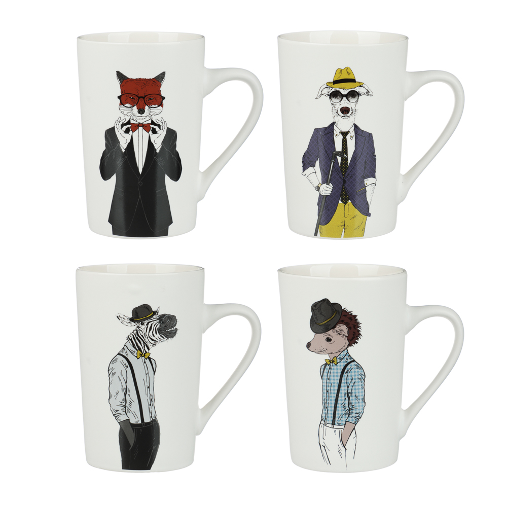 Кружка тм MILLIMI Джентльмены, 380мл, фарфор, 4 дизайна - #1