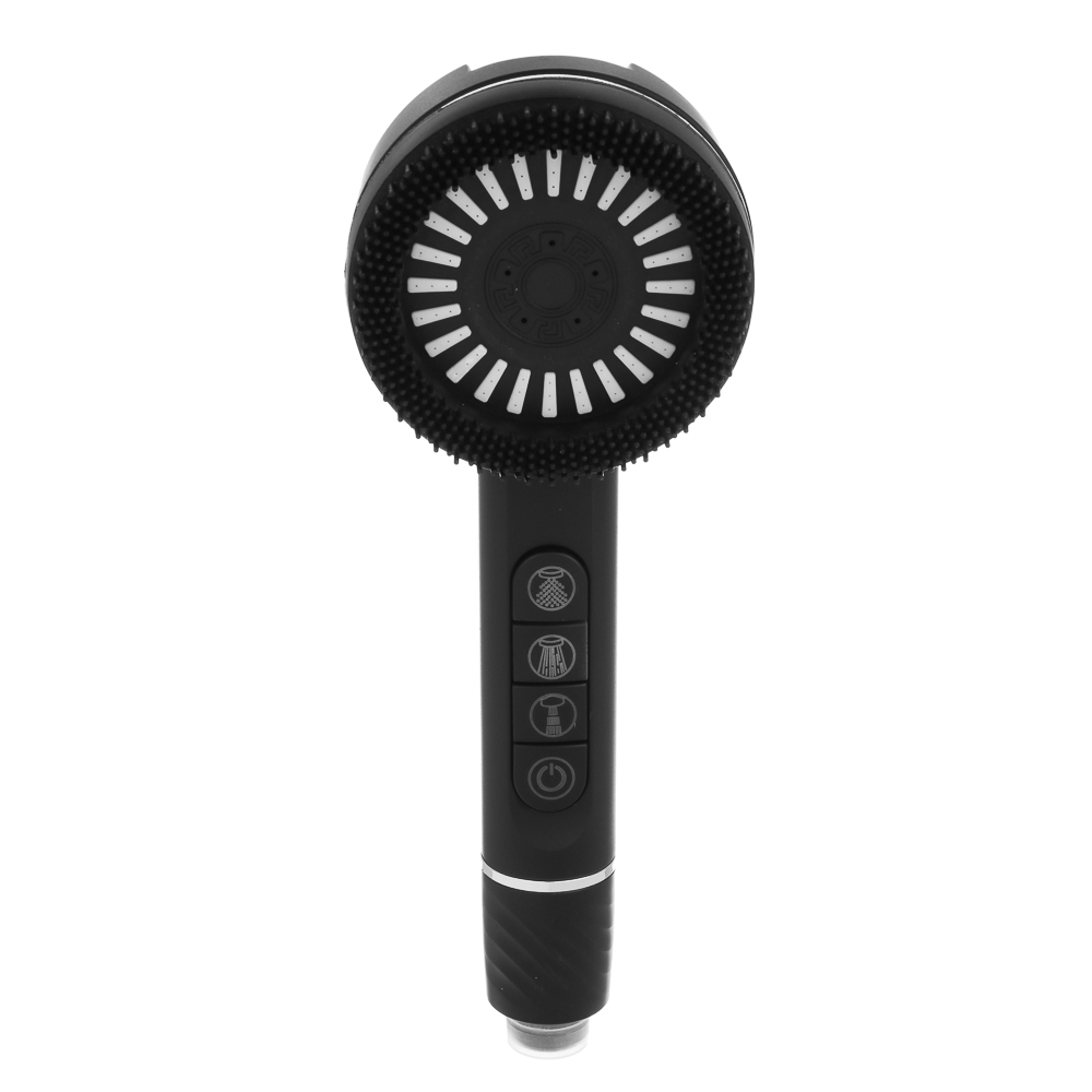 RAIN Лейка для душа, 4 режима, с массажными мягкими щеточками, фильтр, кнопка стоп, 90мм, черный - #2