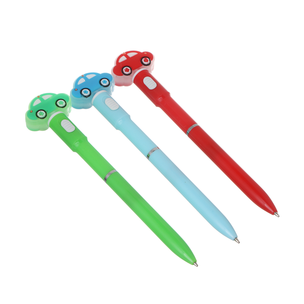 Ручка шариковая синяя 0,7мм, с LED подсветкой "Машинка", 3 вида - #1