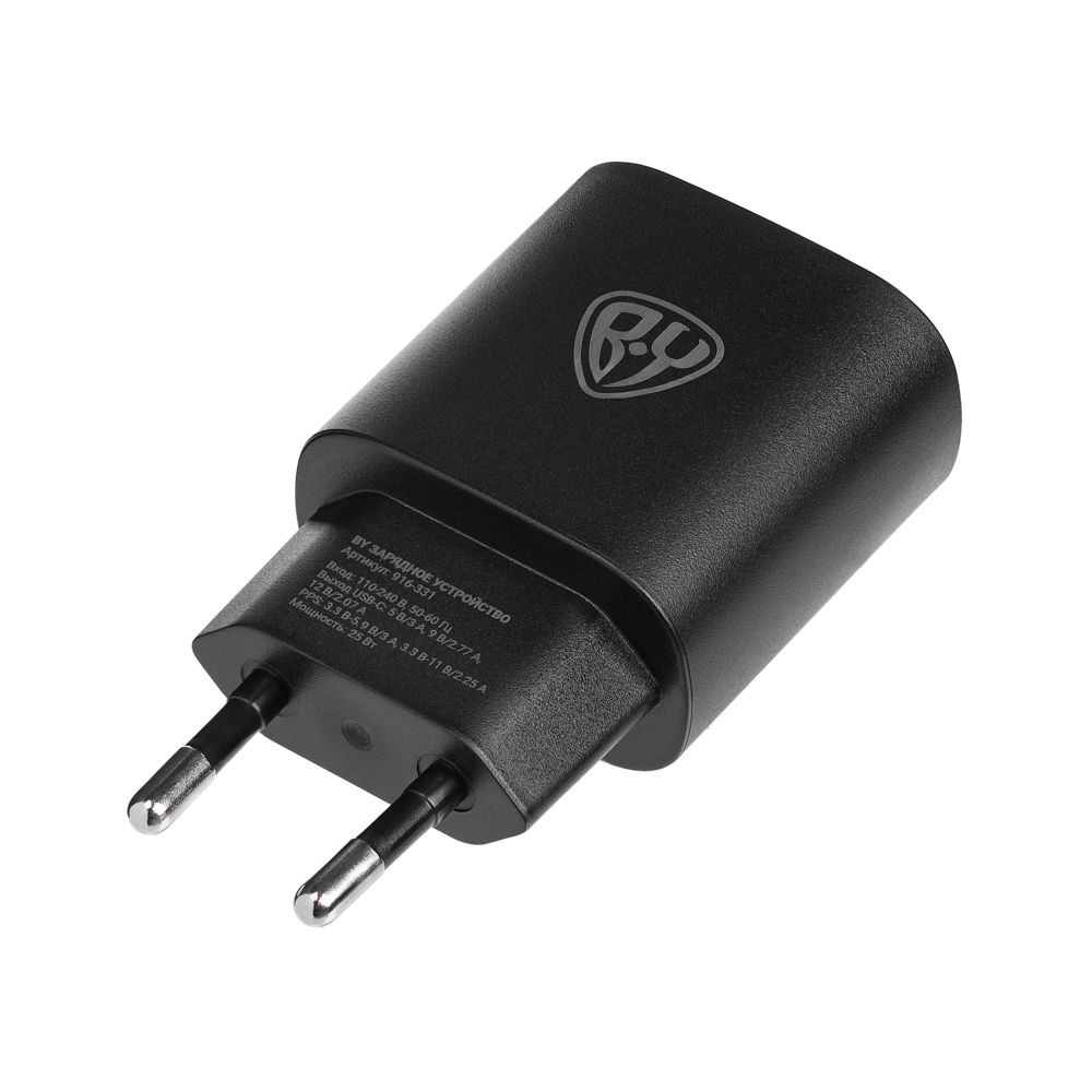 BY Сетевое зарядное устройство Galaxy 25Вт, USB-C, QC, PD, PPS, 110-240 В, 50-60 Гц, пластик, черный - #5