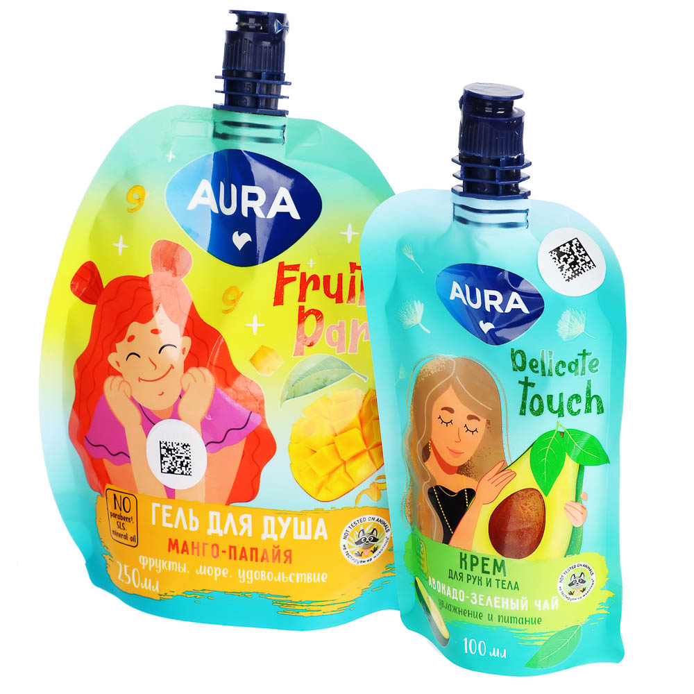 Подарочный набор женский AURA:Гель д/душа,250 мл+Крем д/рук и тела,100мл - #5