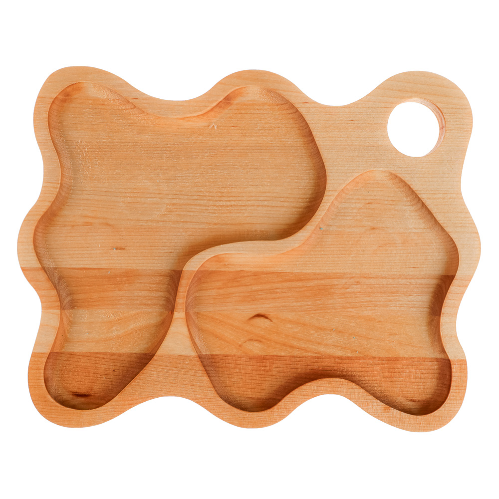 Менажница "Волна", 2 секции, 23х18х1,8см, дерево - #1