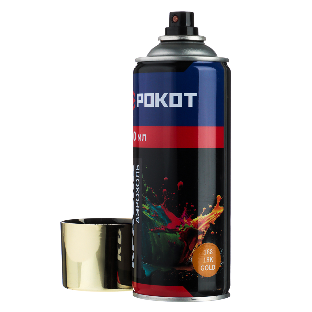 РОКОТ Краска аэрозоль 400мл, золотистый металлик, золото (9003/188) - #2