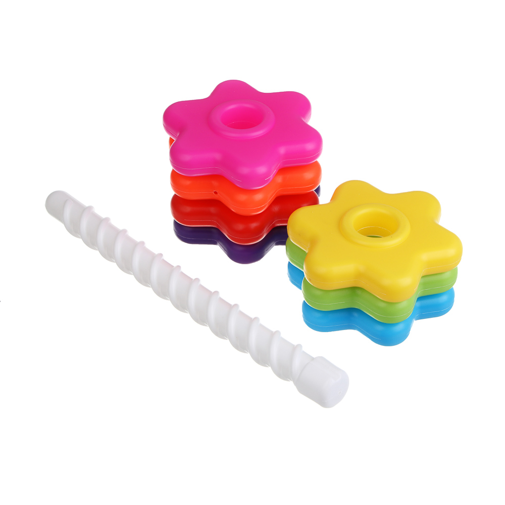 Развивающая игрушка пирамидка "Шестерёнки" 8 деталей, PE, 12х12х28см - #3