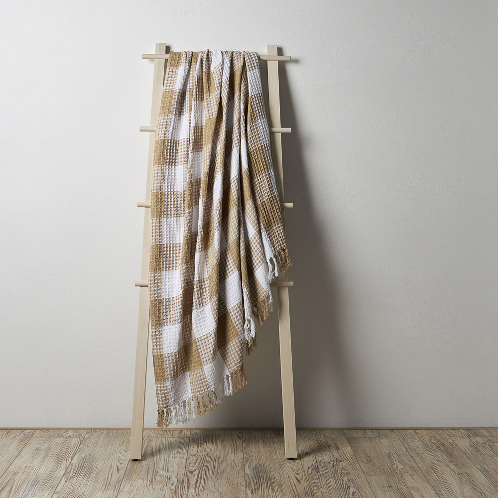 PROVANCE Basic Плед хлопок, 180х200см, клетка, бежевый - #8