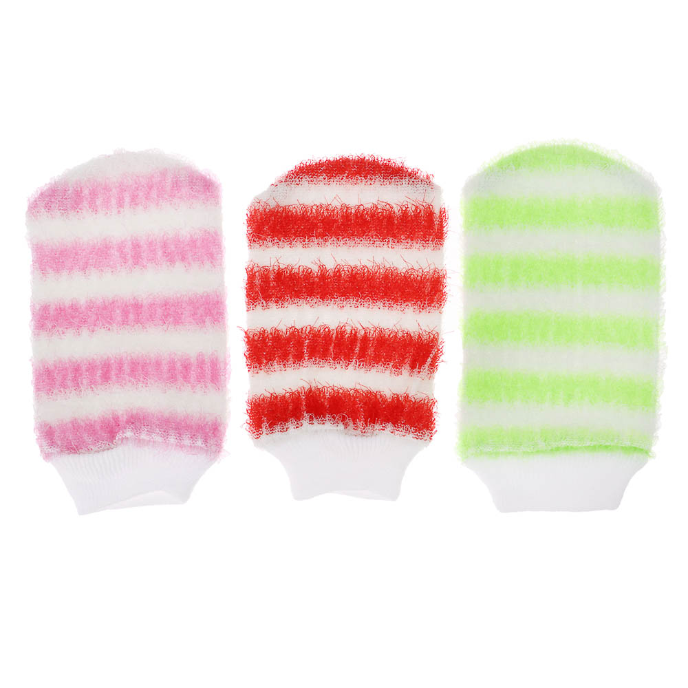 ЮL Мочалка рукавица банная с отшелушивающим эффектом, полипропилен,  11х19см, 6-12 цветов - #3