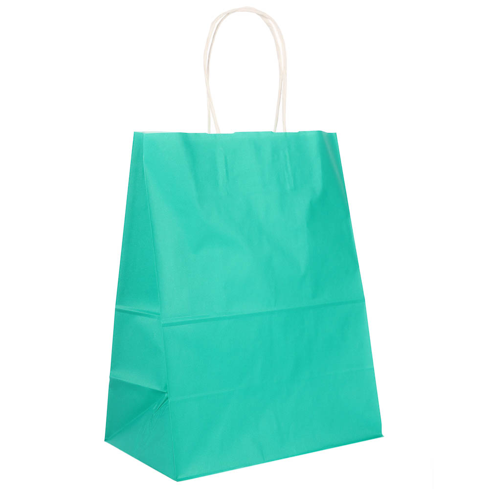 Пакет подарочный с кручеными ручками 24x14x30см, 2 цвета: розовый/зеленый в асс - #2