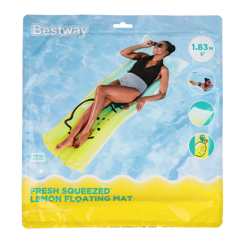 BESTWAY Надувной матрас FRESH SQUEEZED «Лимон», 183x69см, 44122 - #6
