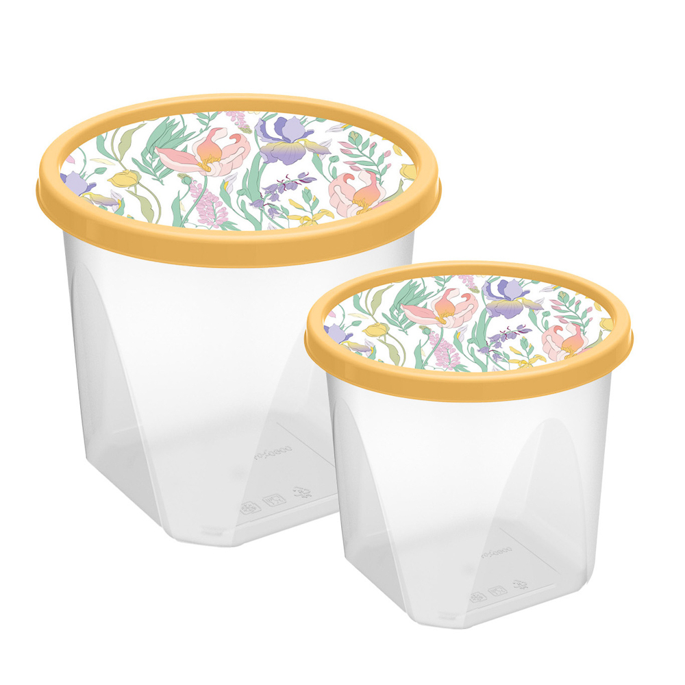 Ботаника Набор контейнеров круглых 0,6л+1,0л, пластик, 3 цвета - #2