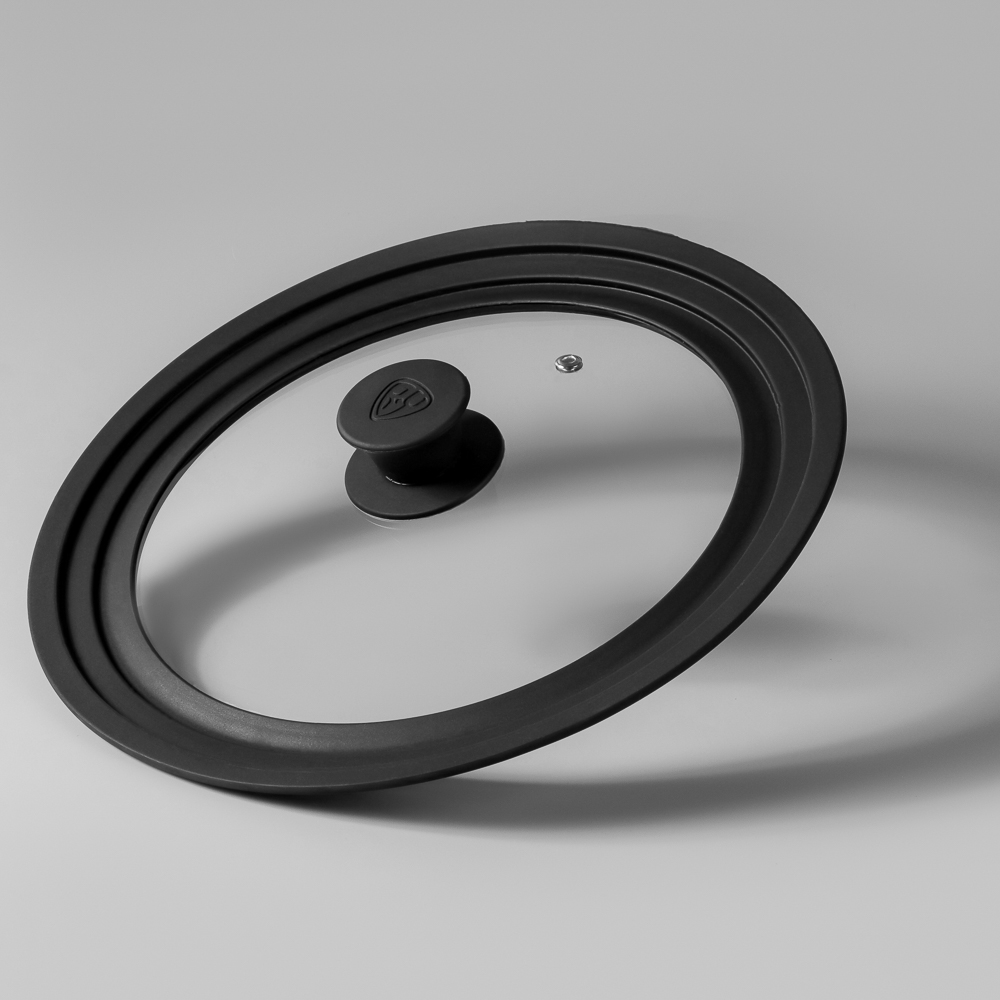 SATOSHI Крышка универсальная стекло/силикон с ручкой, 24-26-28см - #7