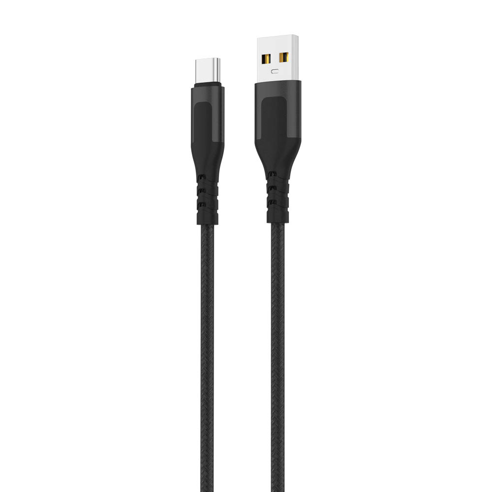 BY Кабель для зарядки Satiny Type-C, 1,5м, Быстрая зарядка 3А, QC, PD 20W, тканевый, черный - #3