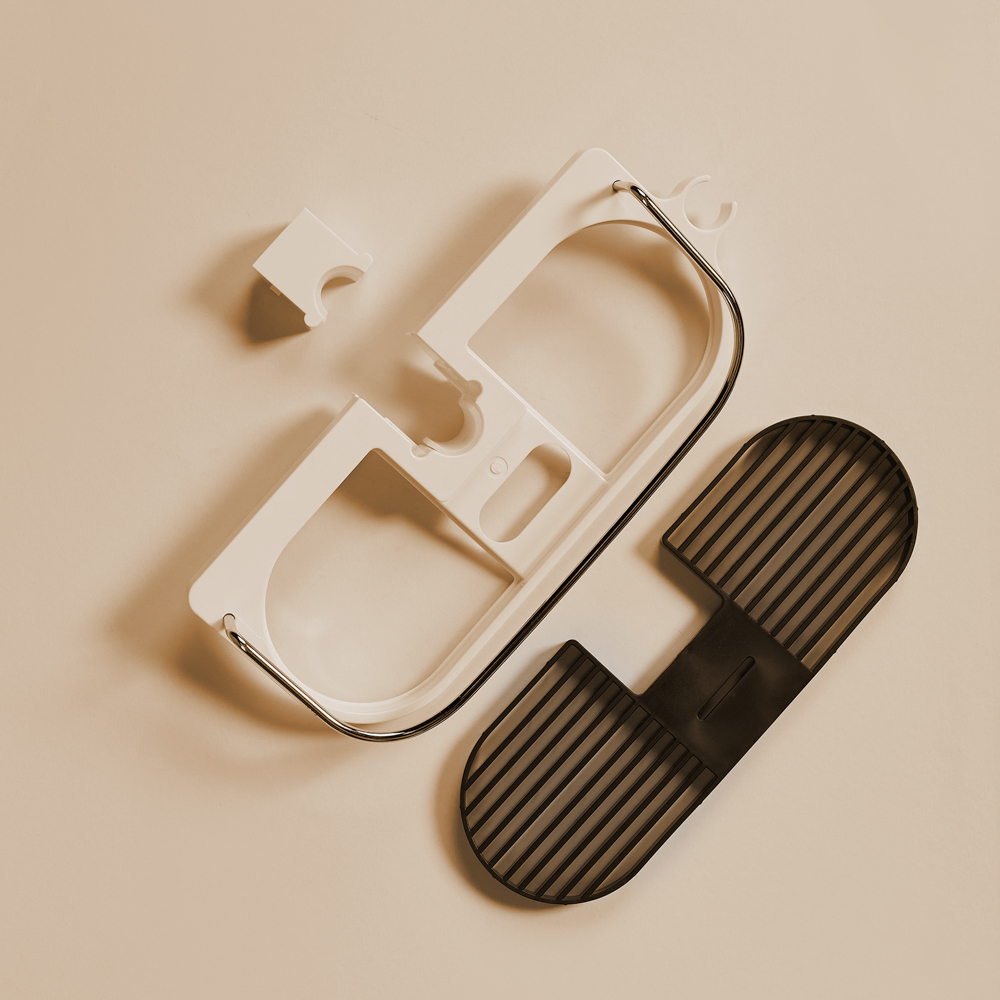 VETTA Полка на душевую стойку с держателем душа, 305*125*55мм, универсал.диаметр - #9