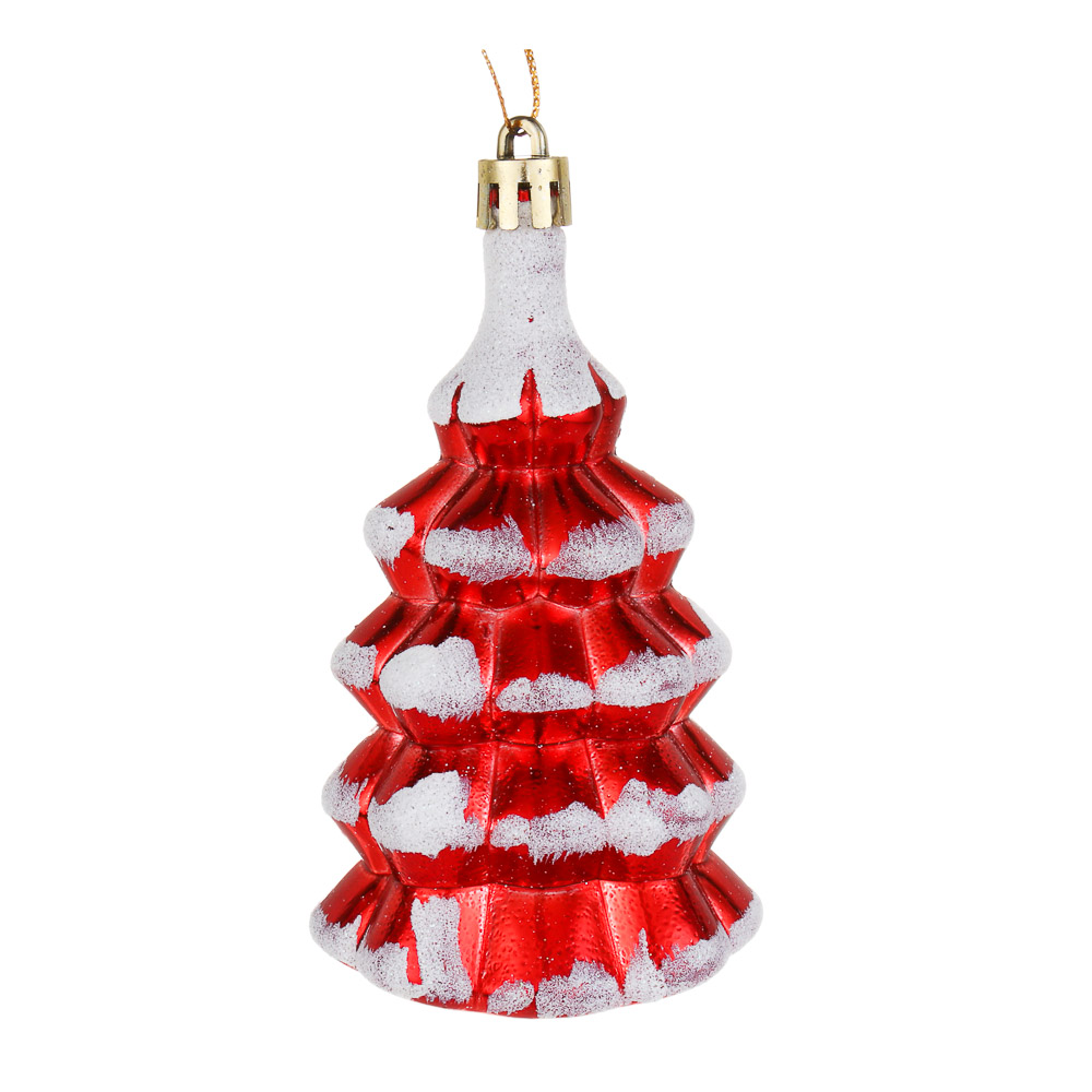 СНОУ БУМ Набор декоративных украшений "Елочки" 2шт, 6х5х11см, пластик, 2 дизайна - #3