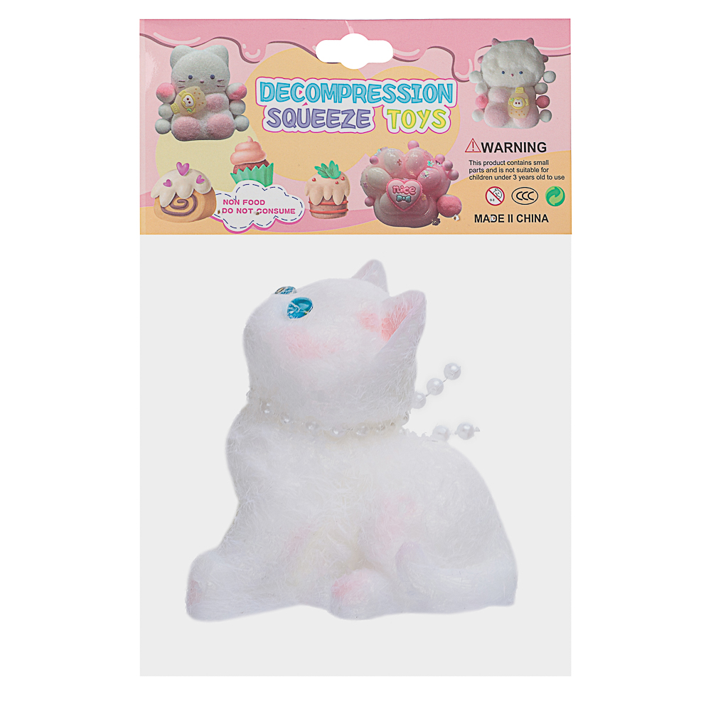 Игрушка Сквиш антистресс "Котик с милыми глазками", TPR, 13х15х4,5см, 2 дизайна - #8