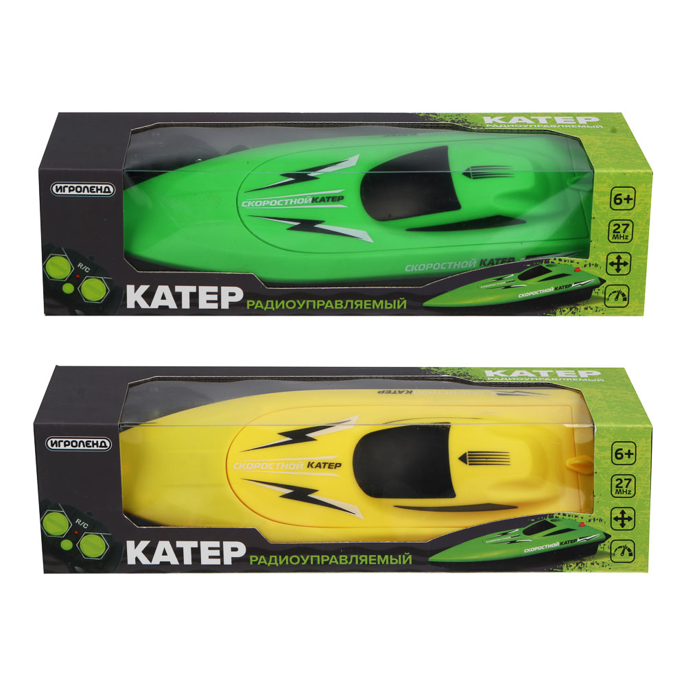 ИГРОЛЕНД Лодка на радиоуправлении, 27 МГц, 5АА, РР, 26x10x12см, 2 дизайна - #3