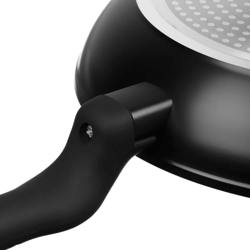 SATOSHI Стоун Сковорода литая с крышкой d28см, антипригарное покрытие мрамор, индукция - #8