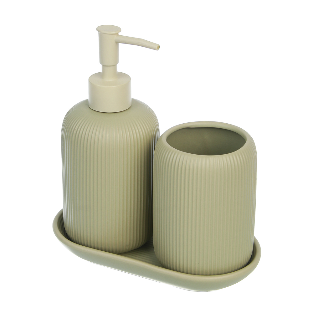 Стакан для ванной комнаты тм VETTA Монтана, доломит, оливковый, 7,5х7,5х10,5см - #5