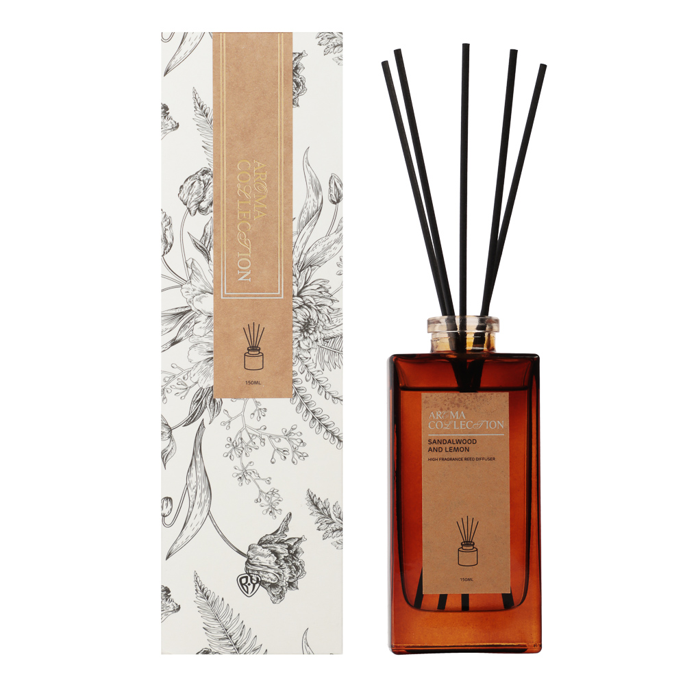 BY Аромадиффузор, с палочками, 150 мл, аромат (SANDALWOOD AND LEMON) - #1
