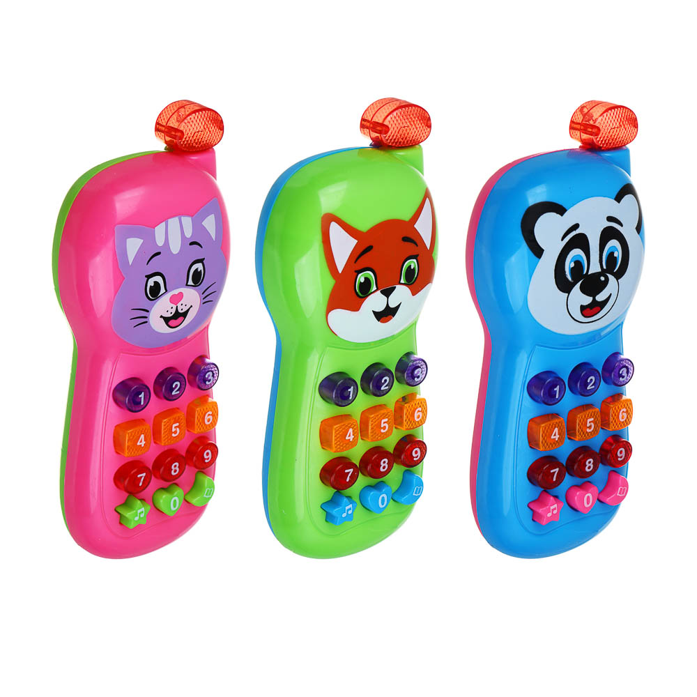 ИГРОЛЕНД Игрушка электронная телефон обучающий, свет, звук, ABS, пит. 2АА, 17,8х7,3х3,5см, 3 диз - #3
