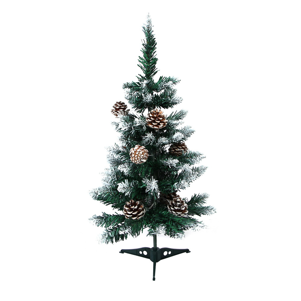 Ель искусственная с заснеженными кончиками и шишками 60см, 71 ветка, ПВХ, 26-24 - #1