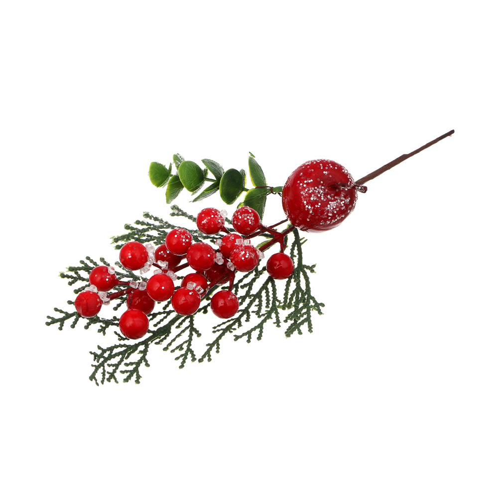 СНОУ БУМ Ветка с ягодами 29 см, металл, пластик, 2 дизайна - #3