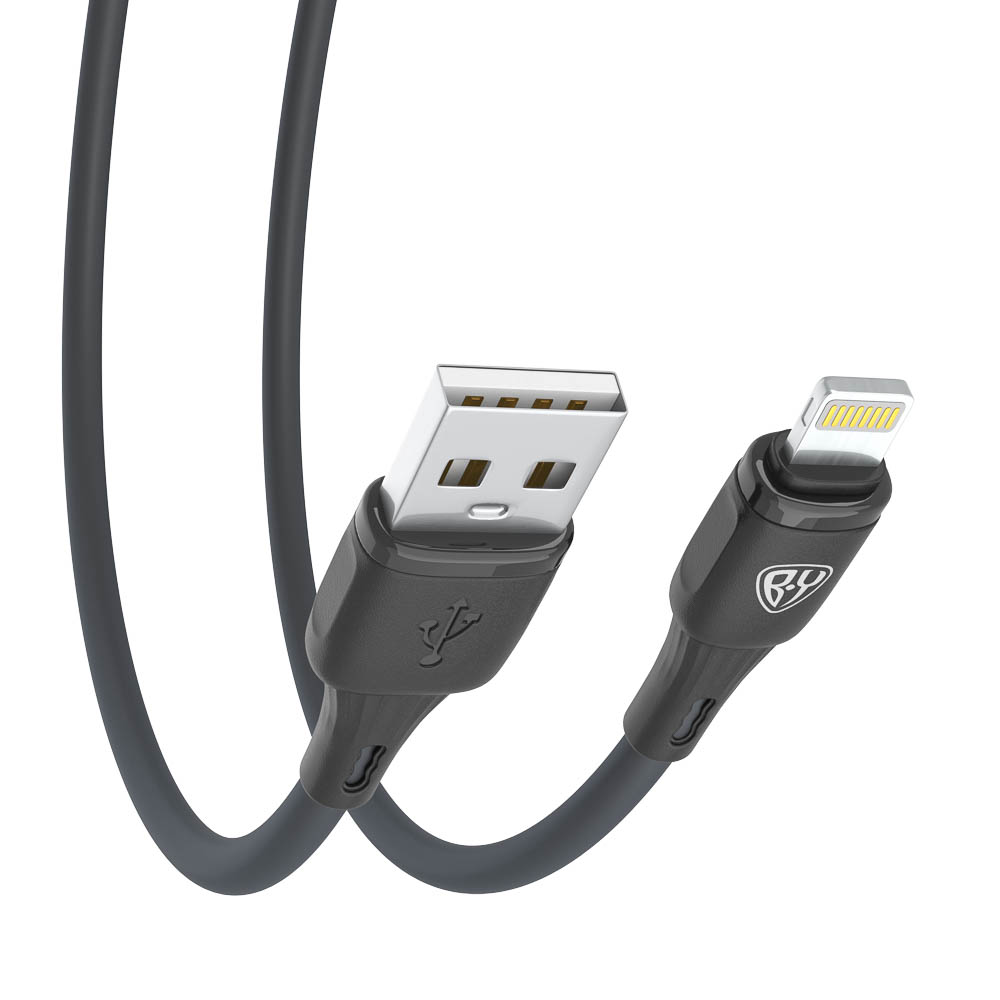 Кабель для зарядки USB(A)-iP BY Twist, 12Вт, 1 м, 2.4A, гибкий силикон, чёрный - #5