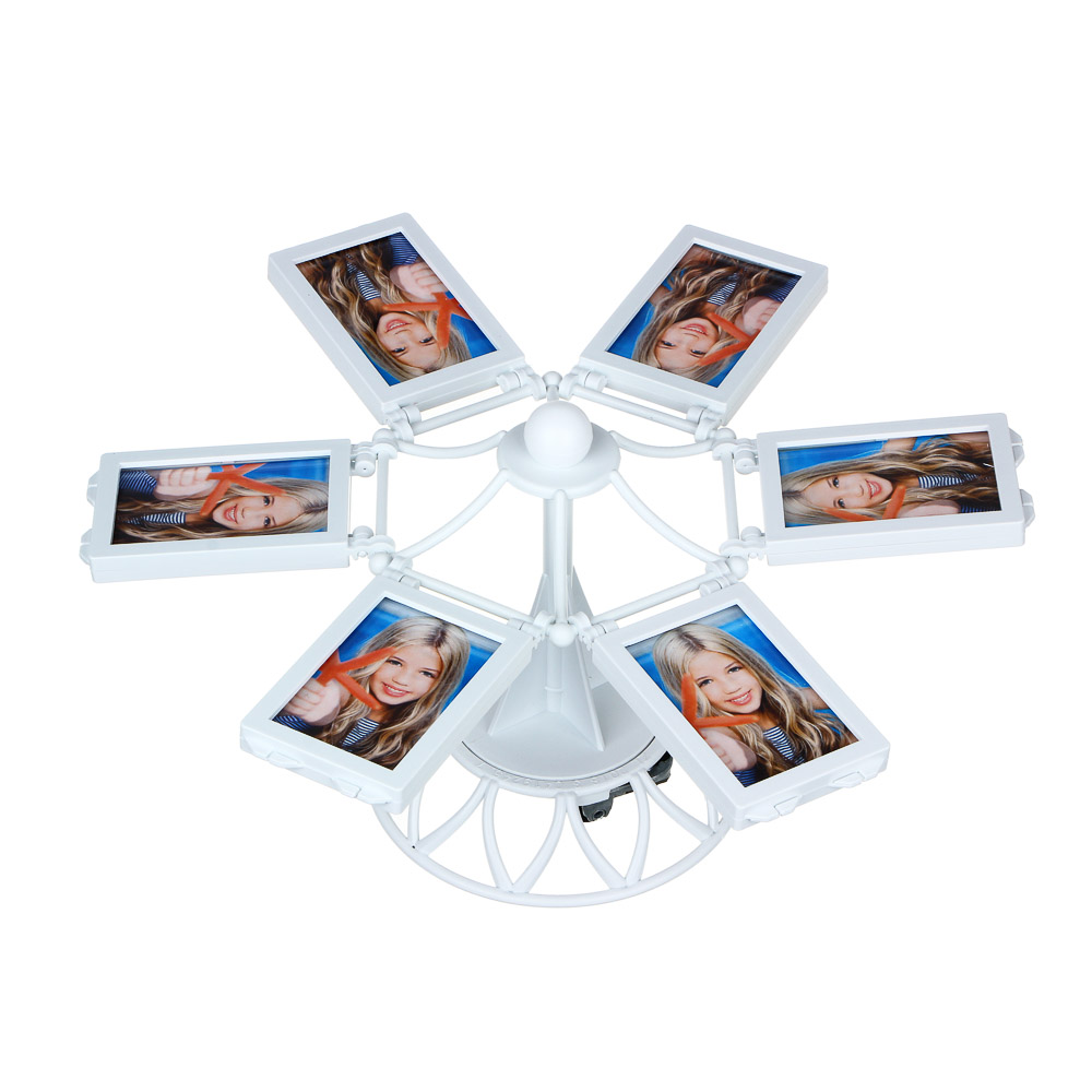 Фоторамка крутящаяся музыкальная, пластик, 6 панелей, 13x13x14см - #5