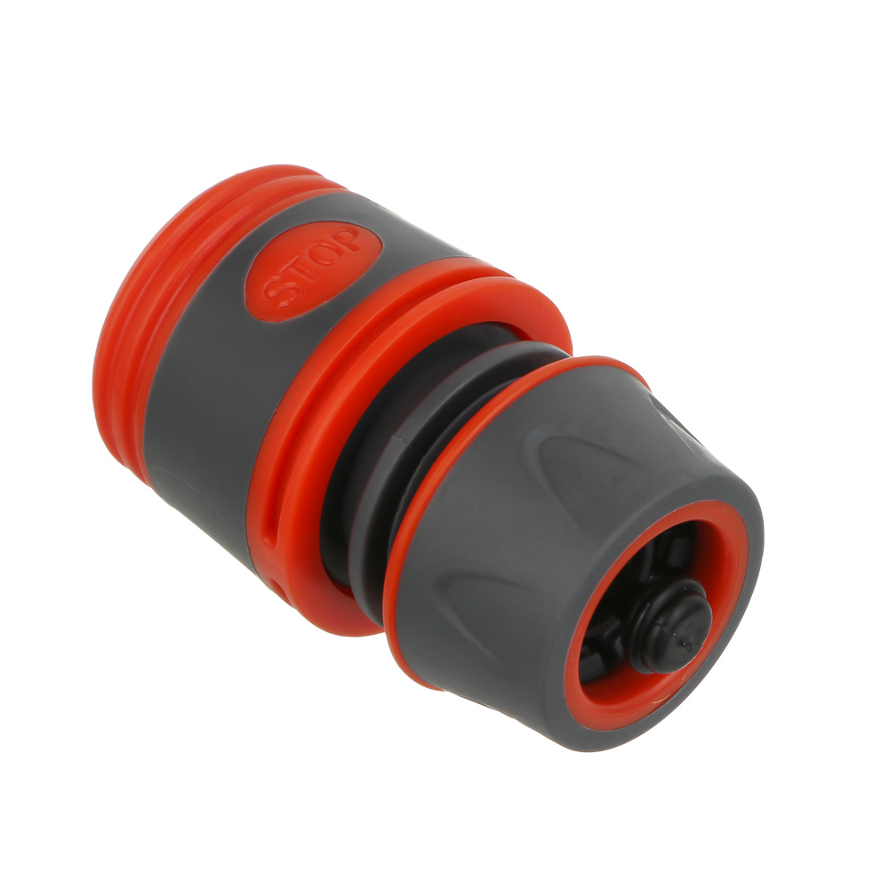 INBLOOM PROF+ Коннектор быстросъемный для шланга 1/2 с аквастопом, обрезиненное покрытие ABS - #1