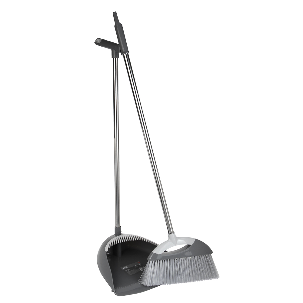 Набор для уборки с щеткой и совком тм VETTA Премиум Грей, пластик, металл - #2