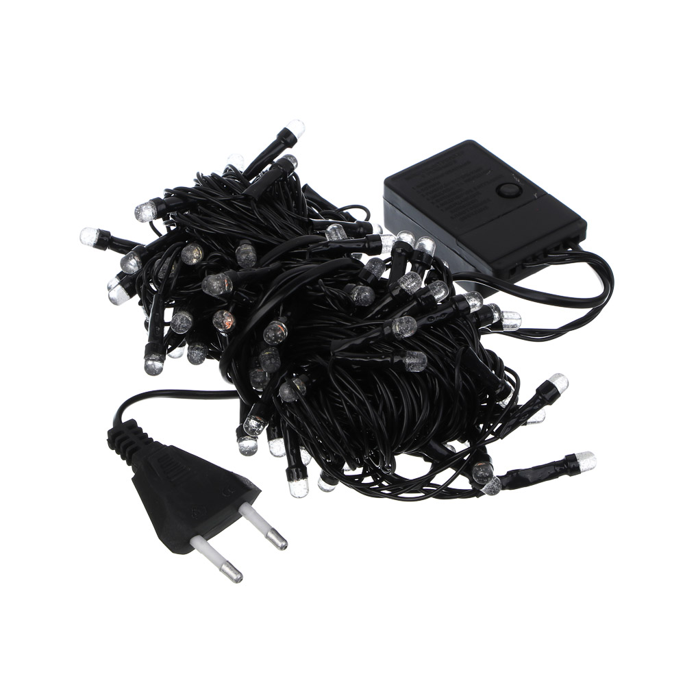 СНОУ БУМ Гирлянда эл. вьюн 10м, 100LED, диод с пузырями, мульти, 8 режимов, ПВХ черный, 220В - #2